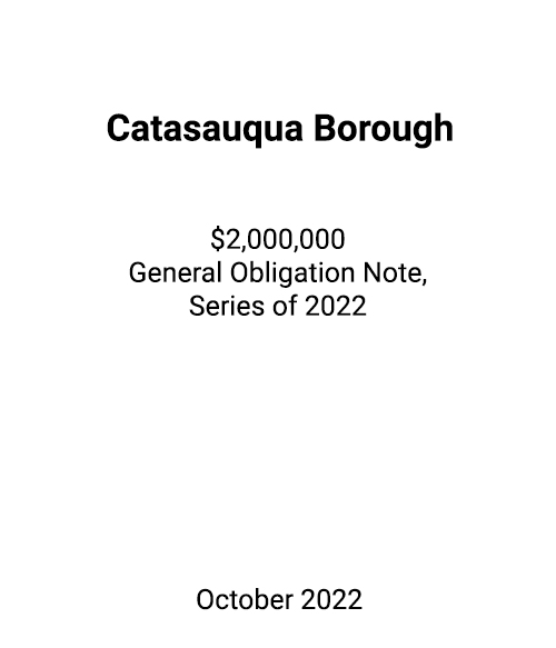 FSLPF served as financial advisor to Catasauqua Borough
